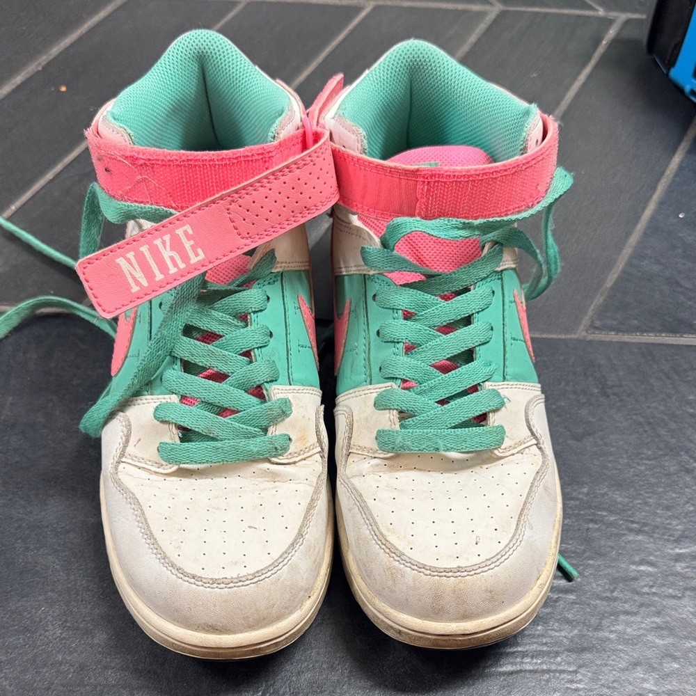 Nike Kids Sneakers - Teal, Pink, and Beige